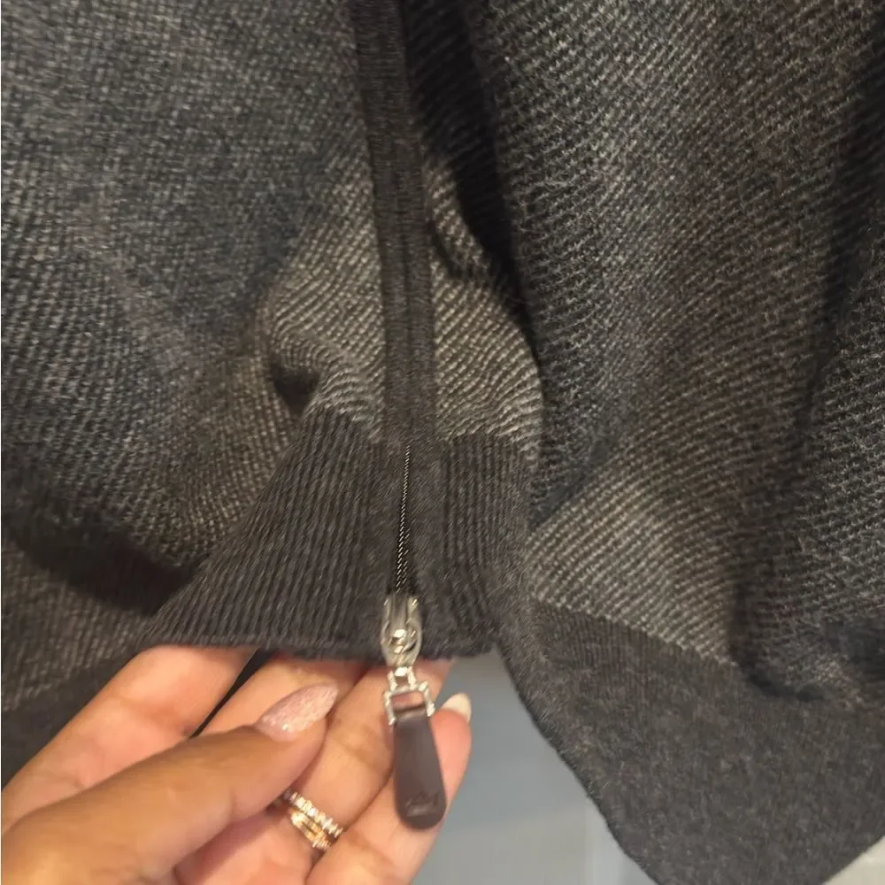 Peter Millar Charcoal Zip-Up Sweater merino wool and cotton size XXL